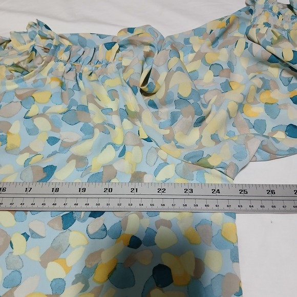 DKNY Women's XL Long Sleeve Ruffle Neck Button Down Blouse Top - Picture 5 of 7